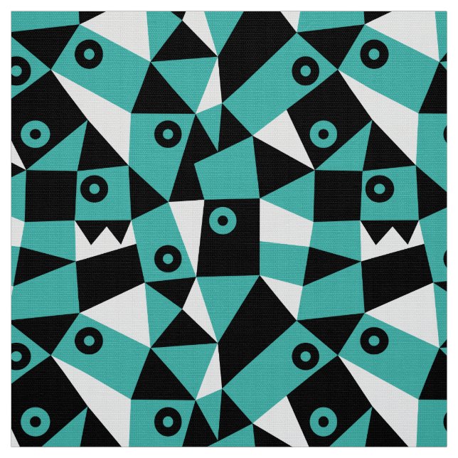 Tecido Abstrato Geométrico 030919 - Blue Green (Modelo)