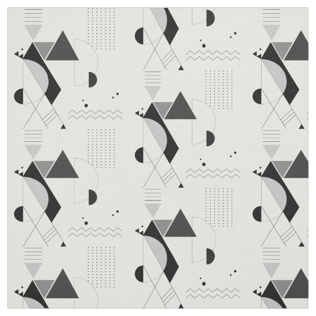 Tecido Abstrato Geométrico Negra Branca Moderna Nova Idad (Modelo)