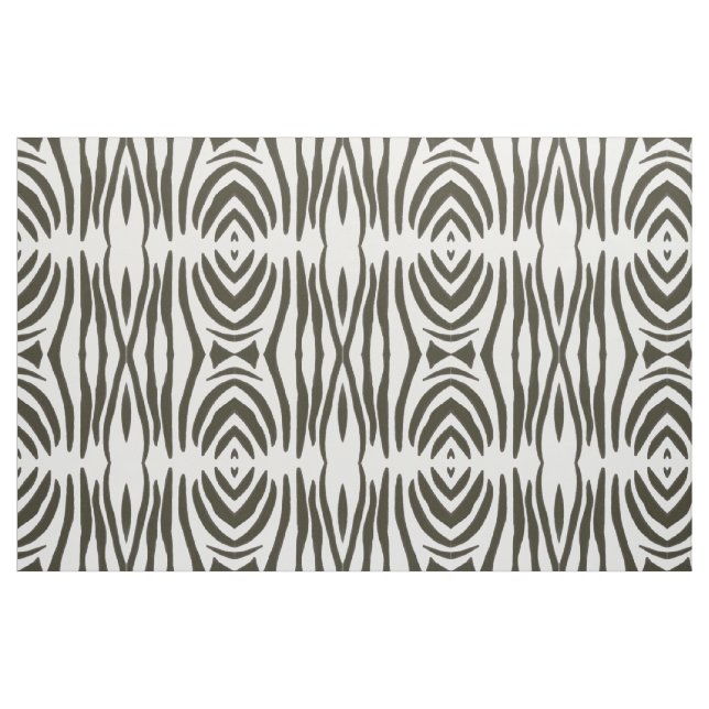 Tecido abstrato Impressão de faixa branca branca-z (Fat Quarter)