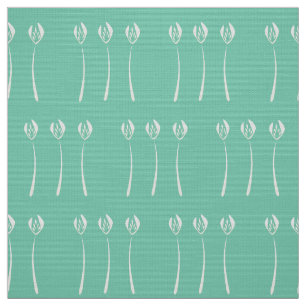 Tecido Abstrato Mint Art Deco Tulip Padrão Floral
