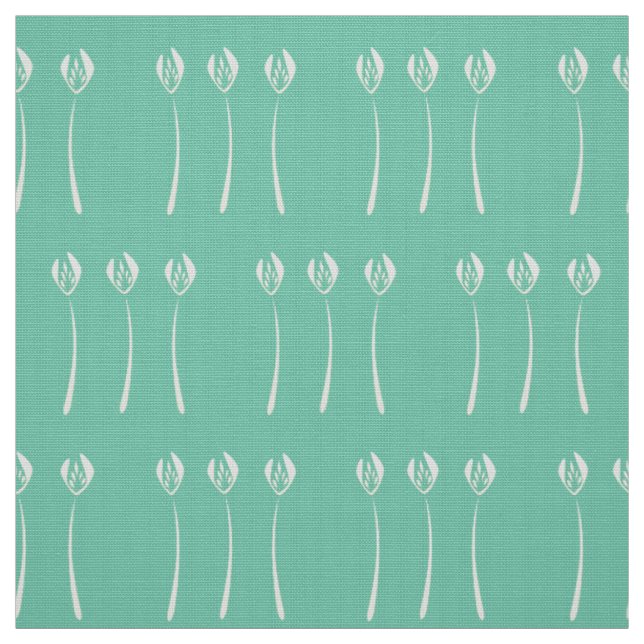 Tecido Abstrato Mint Art Deco Tulip Padrão Floral (Modelo)