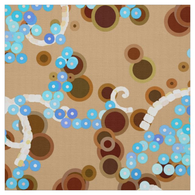 Tecido Abstrato moderno Confetti Impressão, Aqua e Brown (Modelo)