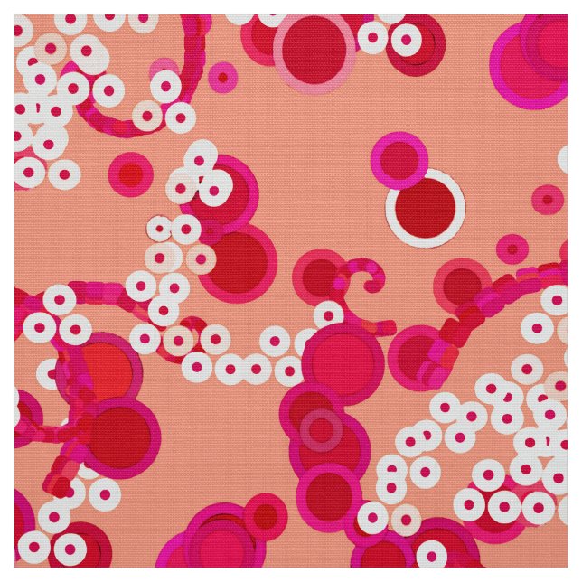 Tecido Abstrato moderno Confetti Impressão, Coral e Fuchs (Modelo)