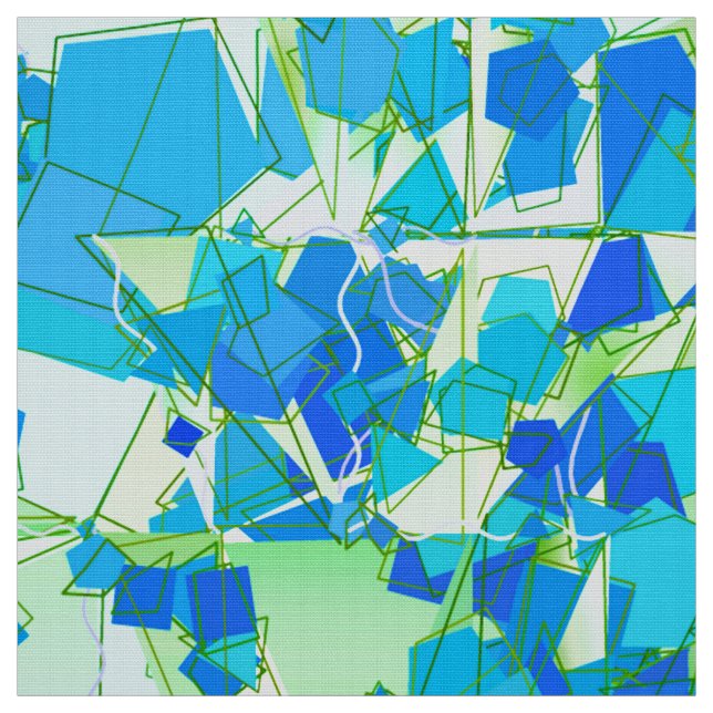 Tecido Abstrato moderno do meio século, Aqua & azul (Modelo)