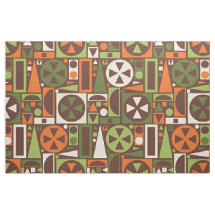 Tecido Abstrato moderno do meio século retro geométrico