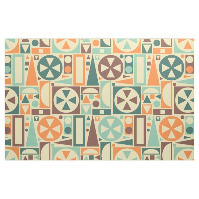 Tecido Abstrato moderno do meio século retro geométrico (Fat Quarter)