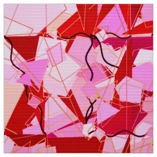 Tecido Abstrato moderno do século médio, vermelho escuro