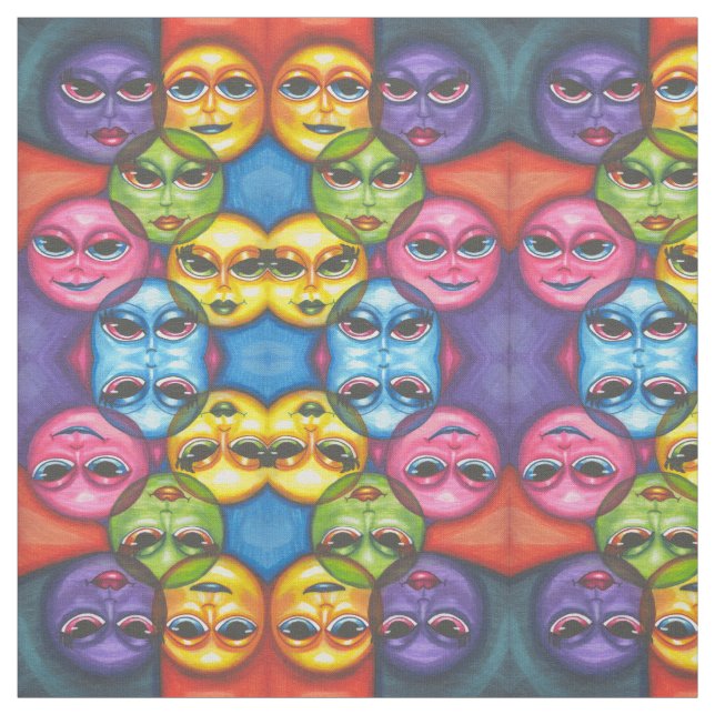 Tecido Abstrato Moon encara arte celestial original (Modelo)