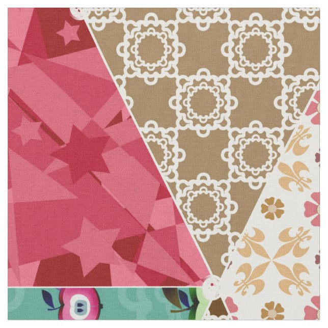 Tecido Abstrato patchwork quilt retro vintage ab (Detalhe)