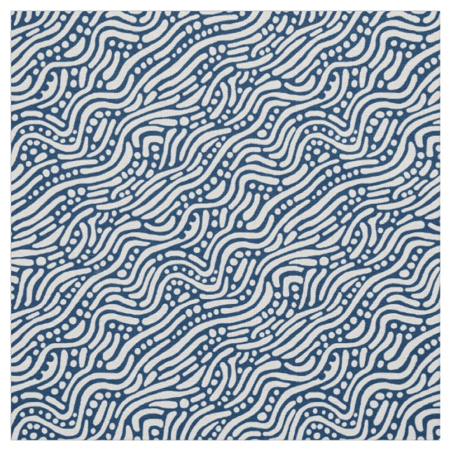 Tecido Abstrato Pattern 110523 - Branco sobre o azul Shib (Modelo)