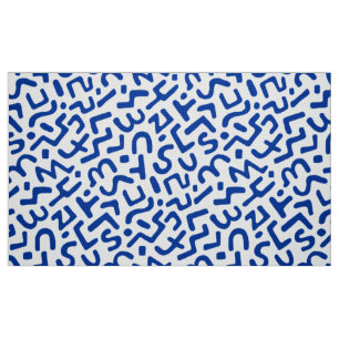 Tecido Abstrato Pattern 170822 - Marinho Blue on White (A