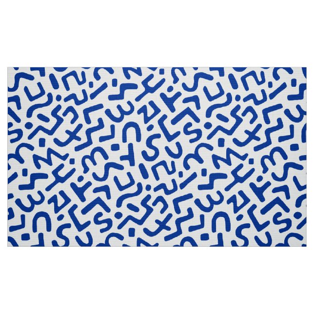 Tecido Abstrato Pattern 170822 - Marinho Blue on White (A (Fat Quarter)