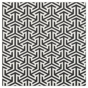 Tecido abstrato preto e branco design geométrico