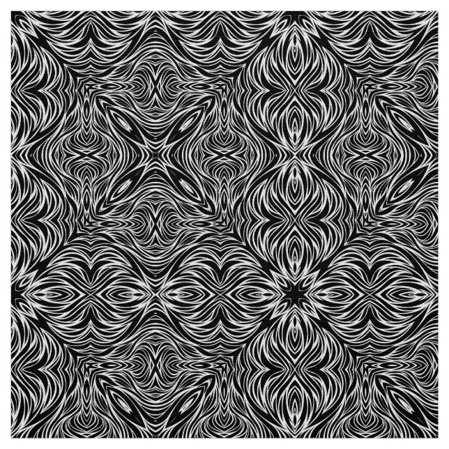 Tecido Abstrato preto e branco padrão em (Modelo)
