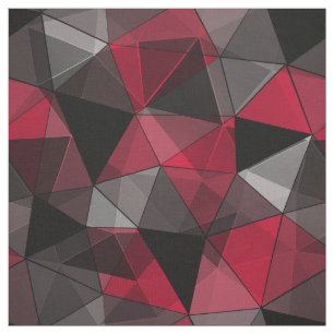 Tecido Abstrato preto, vermelho, geométrico das cinzas.