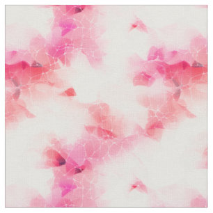 Tecido Abstrato Rosa e Branco com Linhas