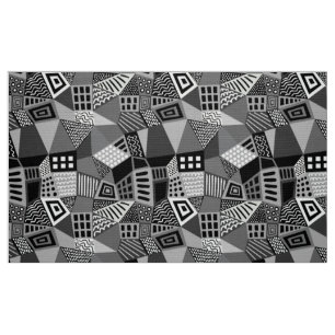 Tecido Abstrato segmentado 070717 - Preto e branco