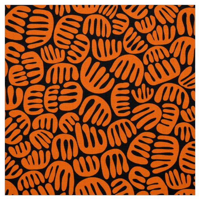 Tecido Abstrato Shapes 301122 - Laranja no preto (Modelo)