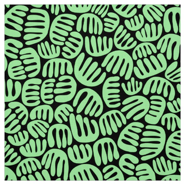 Tecido Abstrato Shapes 301122 - Mint Green on Black (Verd (Modelo)