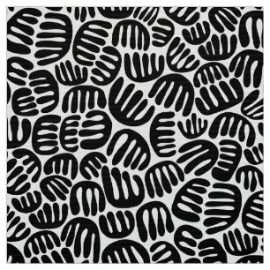 Tecido Abstrato Shapes 301122 - Preto em branco