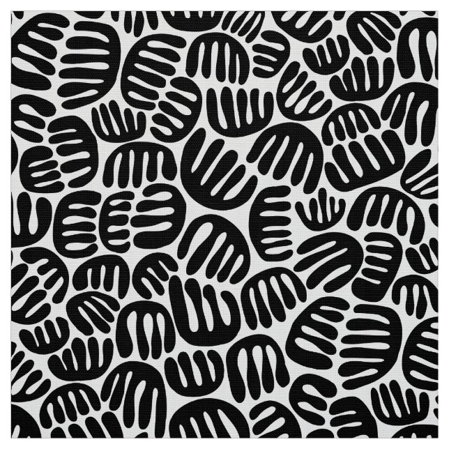 Tecido Abstrato Shapes 301122 - Preto em branco (Modelo)