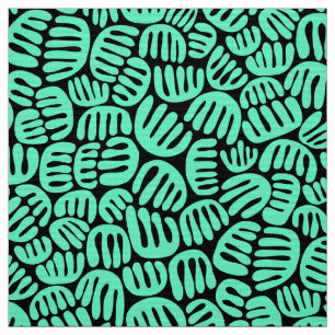 Tecido Abstrato Shapes 301122 - Turquesa em preto