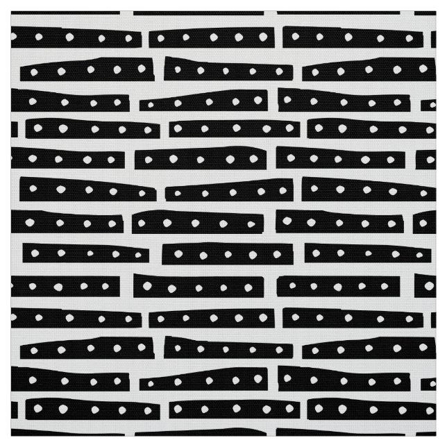 Tecido Abstrato Strips 101119 Padrão - Preto sobre Branco (Modelo)
