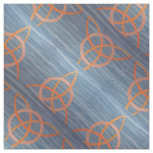 Tecido Abstrato Triquetra   Blue Dourado Celtic Trinity K