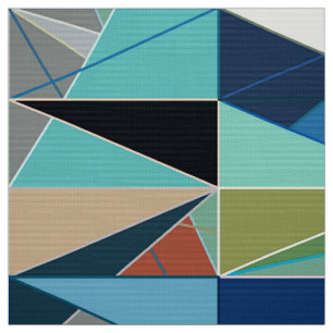 Tecido Abstrato, turquesa & pontos mortos modernos do