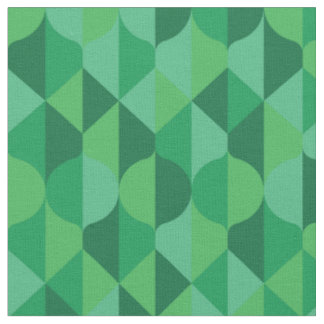 Tecido Abstrato verde folhas padrão geométrico