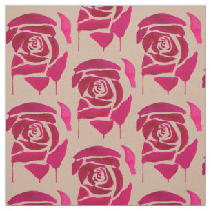 Tecido Abstrato watercolor rosa de arte original floral