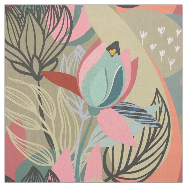 Tecido Abstrato Wild Rosa (Modelo)