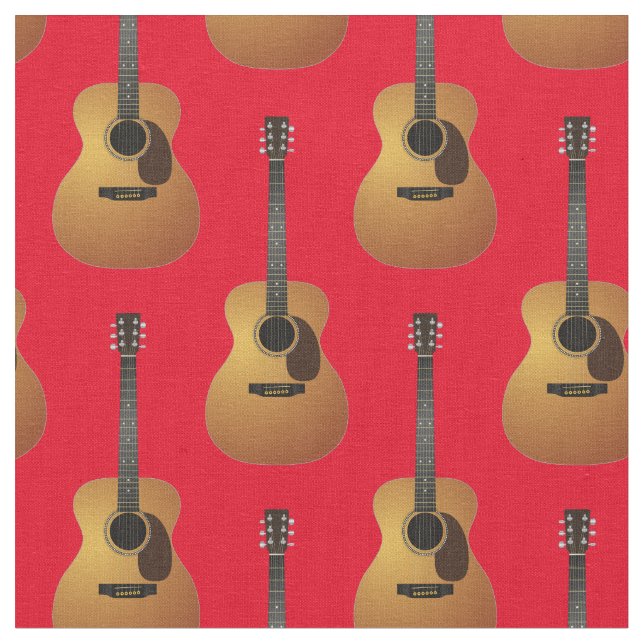Tecido Acústico Guitarra Musical Room Decor Vermelho (Detalhe)