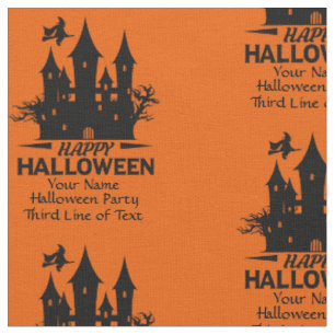 Tecido Adicionar Nome e Detalhes Feliz Halloween Casa Ass