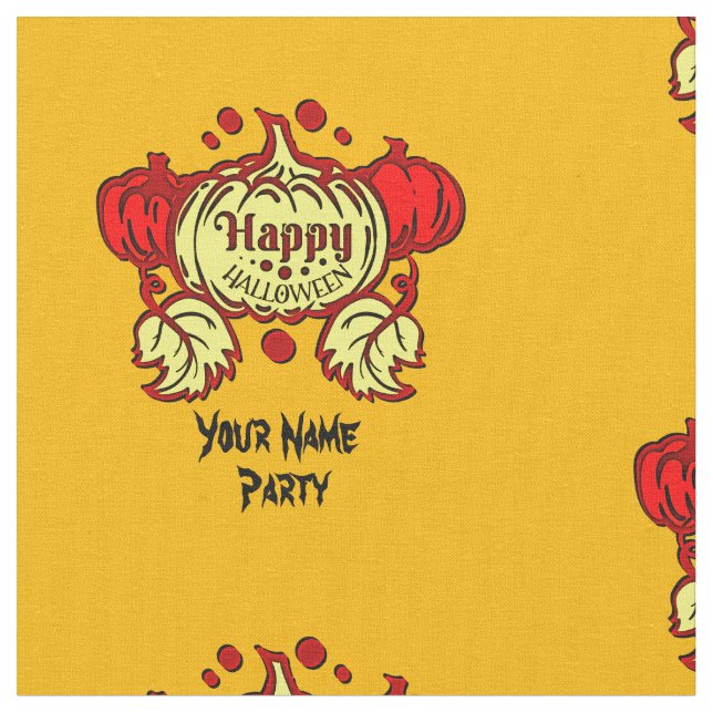 Tecido Adicione Seu Nome Texto Feliz Halloween Pumpkin Am (Detalhe)