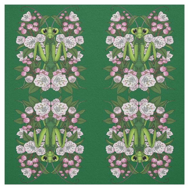Tecido Adorable Praying Mantis And Mountain Laurel  (Modelo)