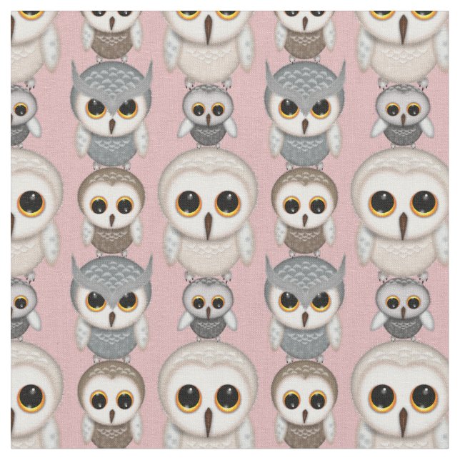 Tecido Adoráveis Corujinhas Ilustradas (Detalhe)