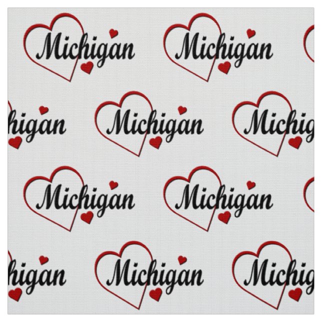 Tecido Adoro os corações de Michigan (Modelo)