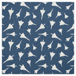 Tecido Aeronave Supersônica Azul-Branca Padrão