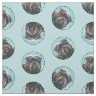 Tecido Affenpinscher Pintando Arte Negra e Cachorro Prate