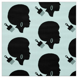 TECIDO AFRO HAIR MULHER SILHOUETTE COM AFRO PICK MOTIF