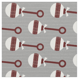 Tecido Aggie Maroon Xadrez Baby Rattle na Cinza