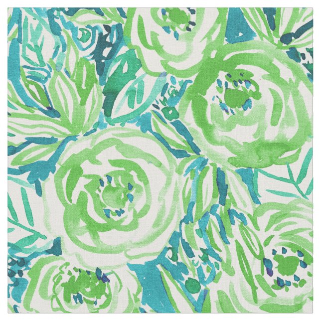 Tecido Aguarela floral de Boho do Aqua verde de PHUNKY (Detalhe)