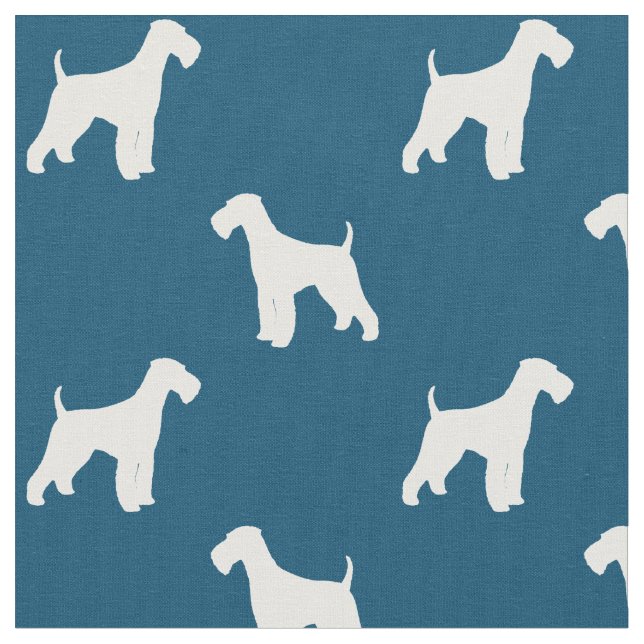 Tecido Airedale Terrier Dog Raça Silhuetas Padrão (Detalhe)
