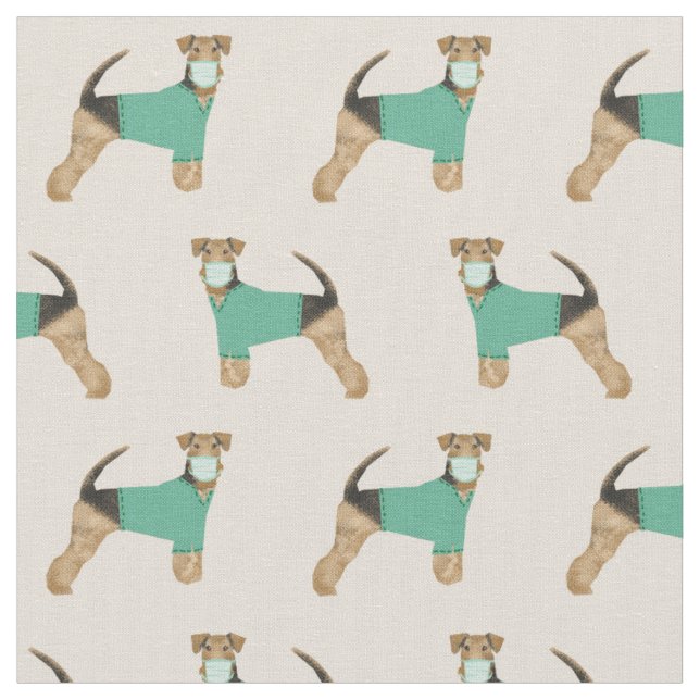 Tecido Airedale Terrier escova o cachorro tan (Detalhe)