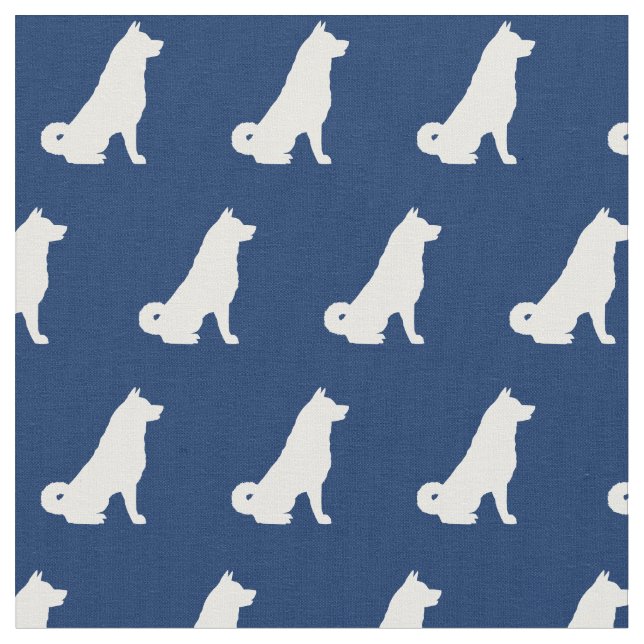Tecido Akita Dog Silhouette Pet Marinho Blue (Detalhe)