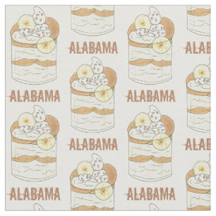 Tecido Alabama Southern Banana Pudim Dessert Foodie AL