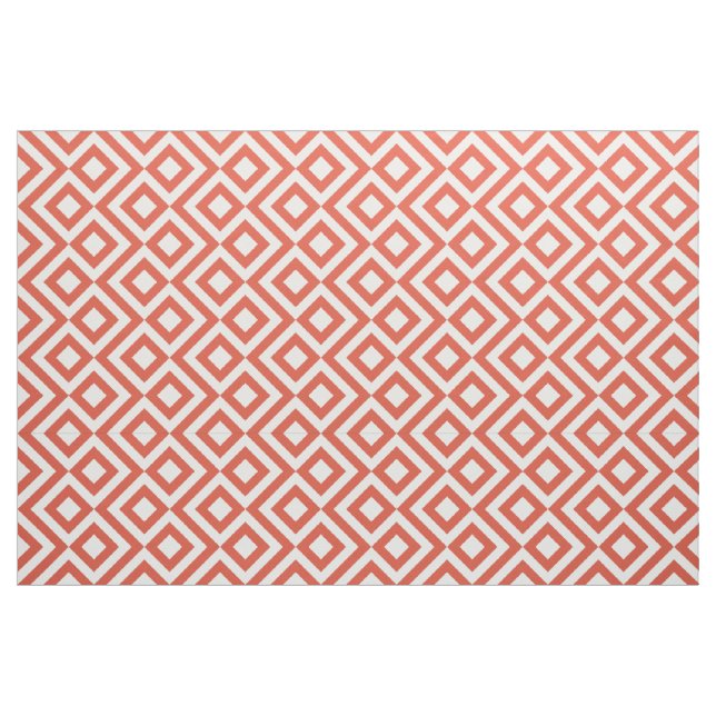 Tecido alaranjado e branco geométrico do teste (Fat Quarter)
