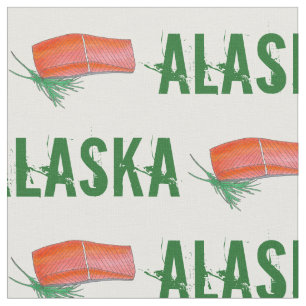 Tecido ALASKA Peixes Selvagens do Alasca Salmão Filete Co