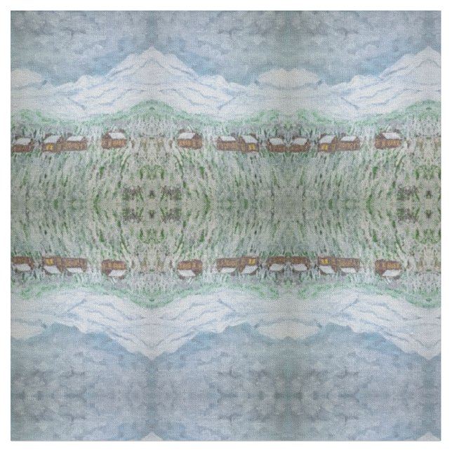 Tecido Aldeia das Montanhas (Detalhe)
